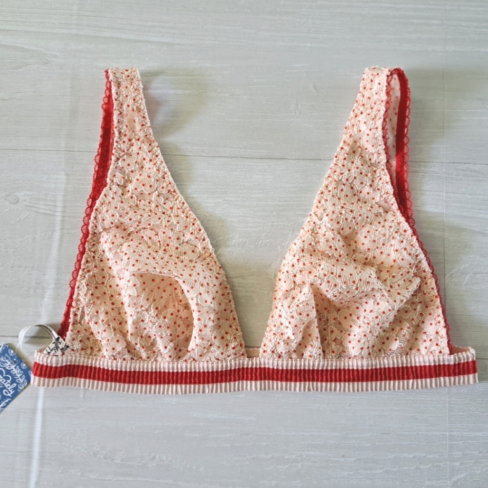Free People Polka-dot Lace Bralette
